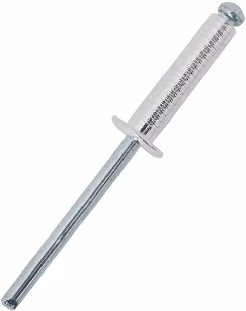 JRP Riveting Products Silver Aluminium and Steel Dome Head Grooved Rivets, 4.8 x 10 mm, Box of 500