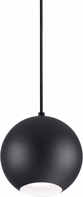 Ideal Lux Mr Jack Indoor Globe Ceiling Pendant Lamp, Black, Diameter: 15 cm