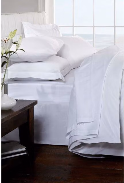 HomeSpace Direct Pair of White Combed Cotton Housewife Pillowcases