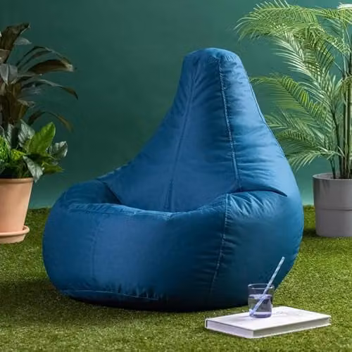 Bean Bag Bazaar 2 Pack Outdoor Bean Bags with Filling Included in Petrol Blue – 2