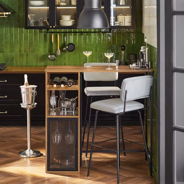 SoBuy Industrial Breakfast Bar Dining Table in Brown and Black
