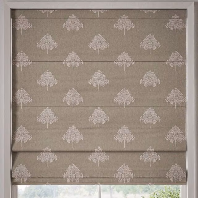 William Morris At Home Marigold Tree Embroidery Made to Measure Blackout Roman Blind in Beige Floral Polyester