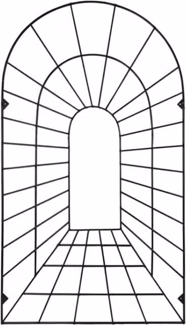 Garden Pride Black Metal Illusion Trellis for Wall Mounting