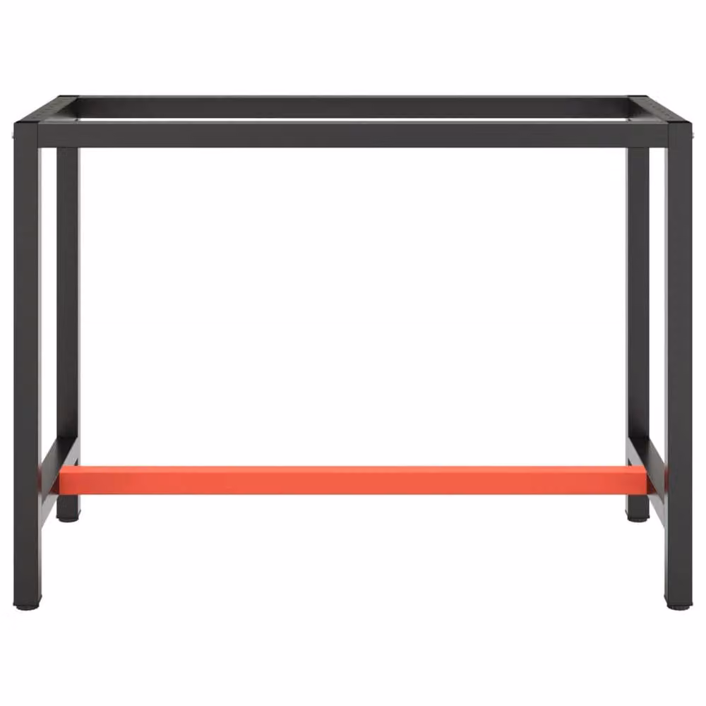 Berkfield Home Metal Work Bench Frame in Matte Black and Matte Red, W/D/H: 110 x 50 x 79 cm – 2