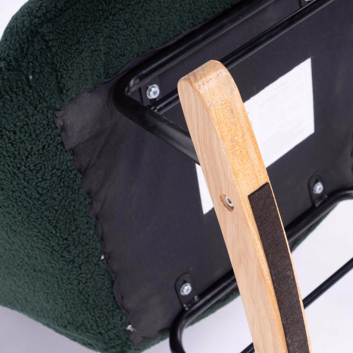 Aosom.UK Dark Green Teddy Fabric Modern Rocker with Padded Seat and Metal Base, W/D/H: 80 x 70 x 95 cm – 7