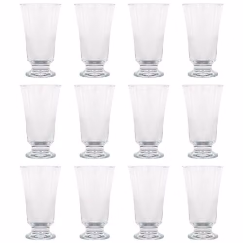 LAV Troya Glass Footed Tumblers, 150ml, Pack of 12, Transparent