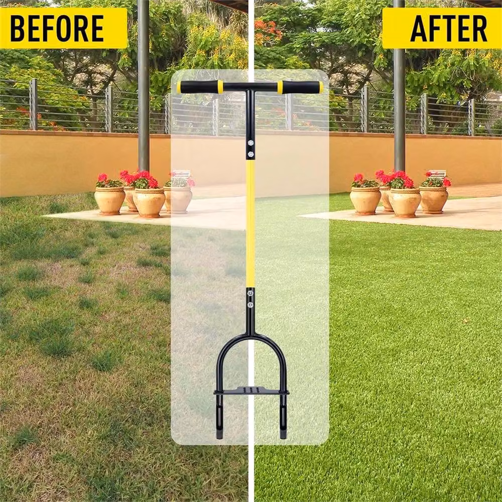 SPETLEK Manual Hollow Tine Lawn Aerator Tool in Black – 3