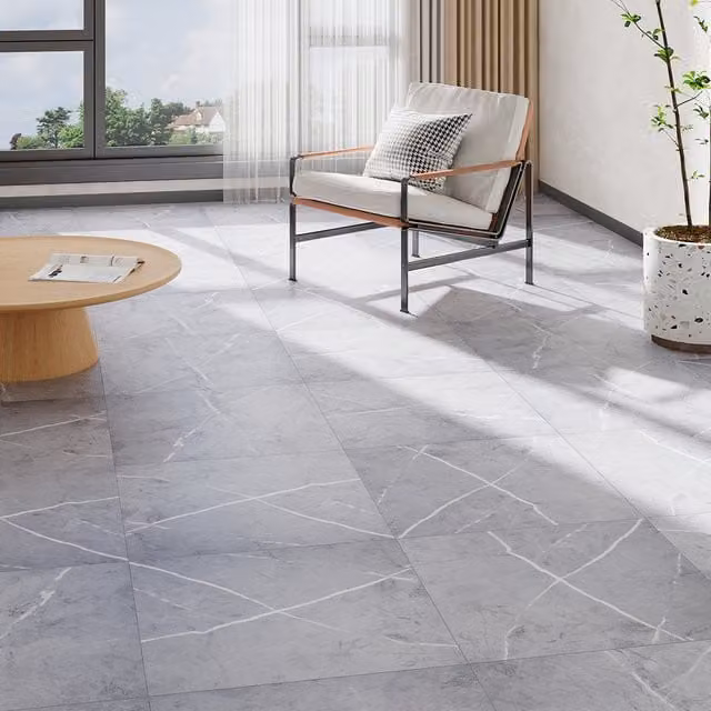 Lifeideas Set of 14 Self Adhesive Stone Effect PVC Flooring in Dove Grey