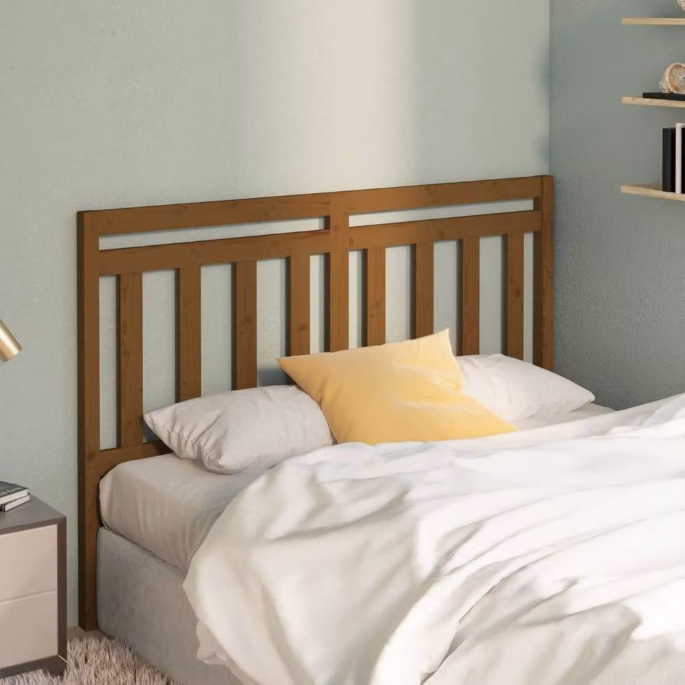Berkfield Home Rustic Solid Wood Pine Bed Headboard in Honey Brown, W: 146 cm, D: 4 cm, H: 100 cm – 2
