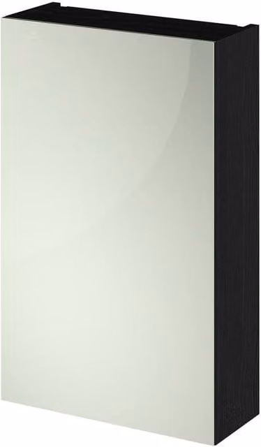 Balterley Black Single Door Mirrored Bathroom Cabinet, W/D/H: 45 x 18 x 71.5 cm