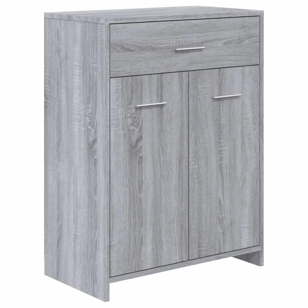 Berkfield Home Grey Sonoma Wall Mounted Bathroom Cabinet with Hinged Doors and Internal Shelves, W/D/H: 60 x 33 x 80 cm – 2