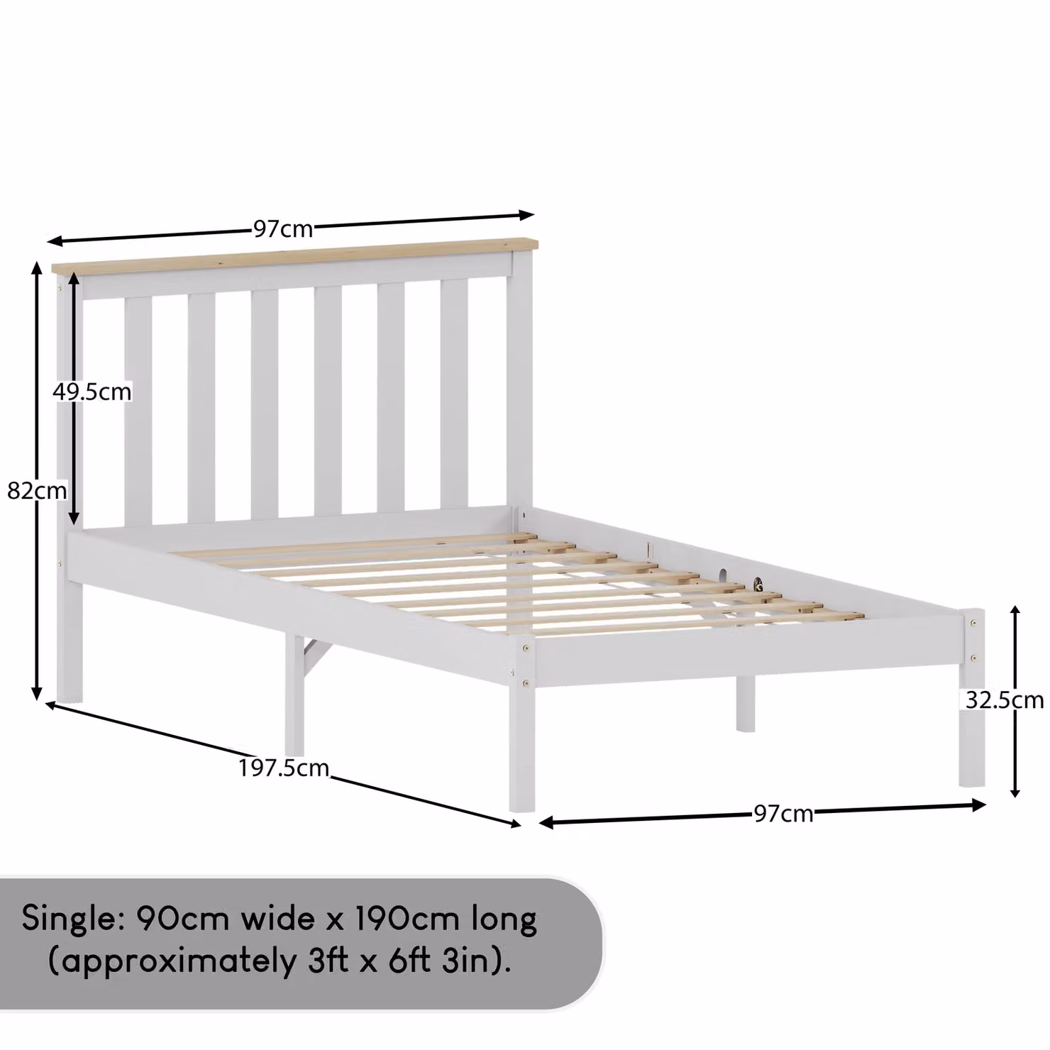 Vida Designs Milan Single Solid Wood Bed in White – 2