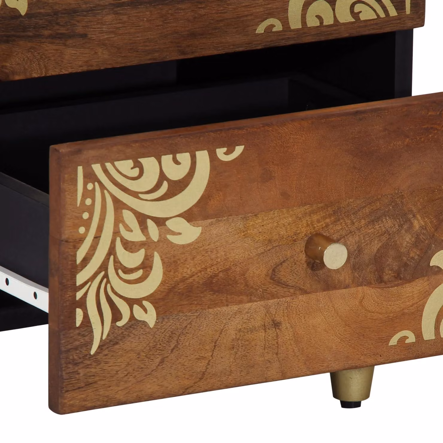 Berkfield Home Bedside Cabinet in Honey Brown Solid Sheesham Wood, W/D/H: 40 x 33 x 46 cm – 5