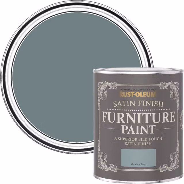Rust-Oleum Satin Furniture and Skirting Board Paint, Blue, 750ml