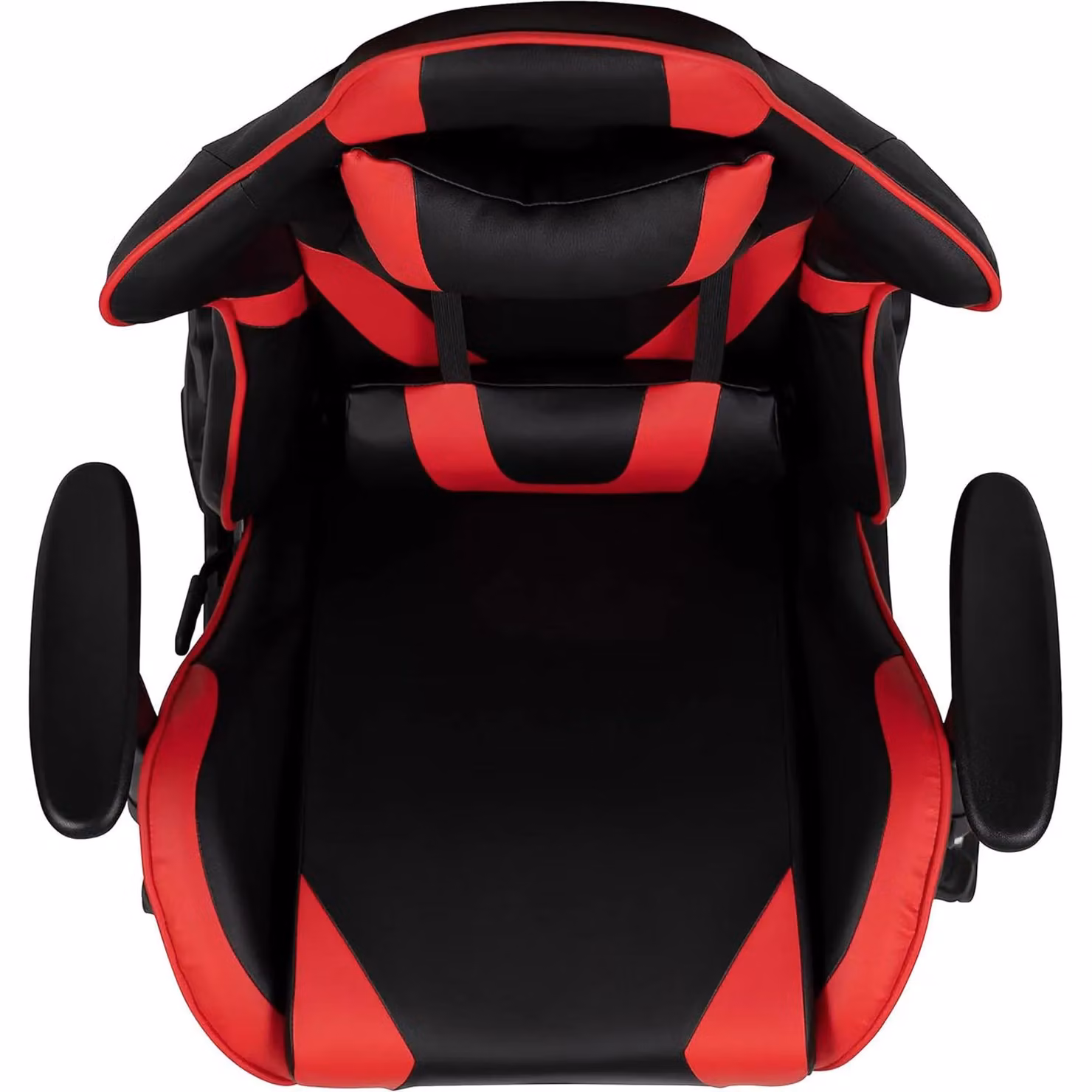 FWStyle Black and Red Faux Leather Racer Gaming Chair with Headrest and Armrests – 3