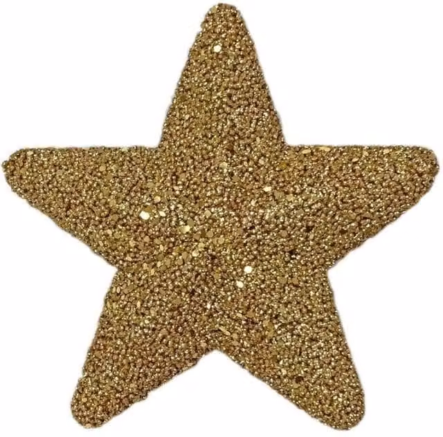 KDMD Gold Glitter Star Hanging Pendant Decorations, 2 Pack, Diameter: 19 cm