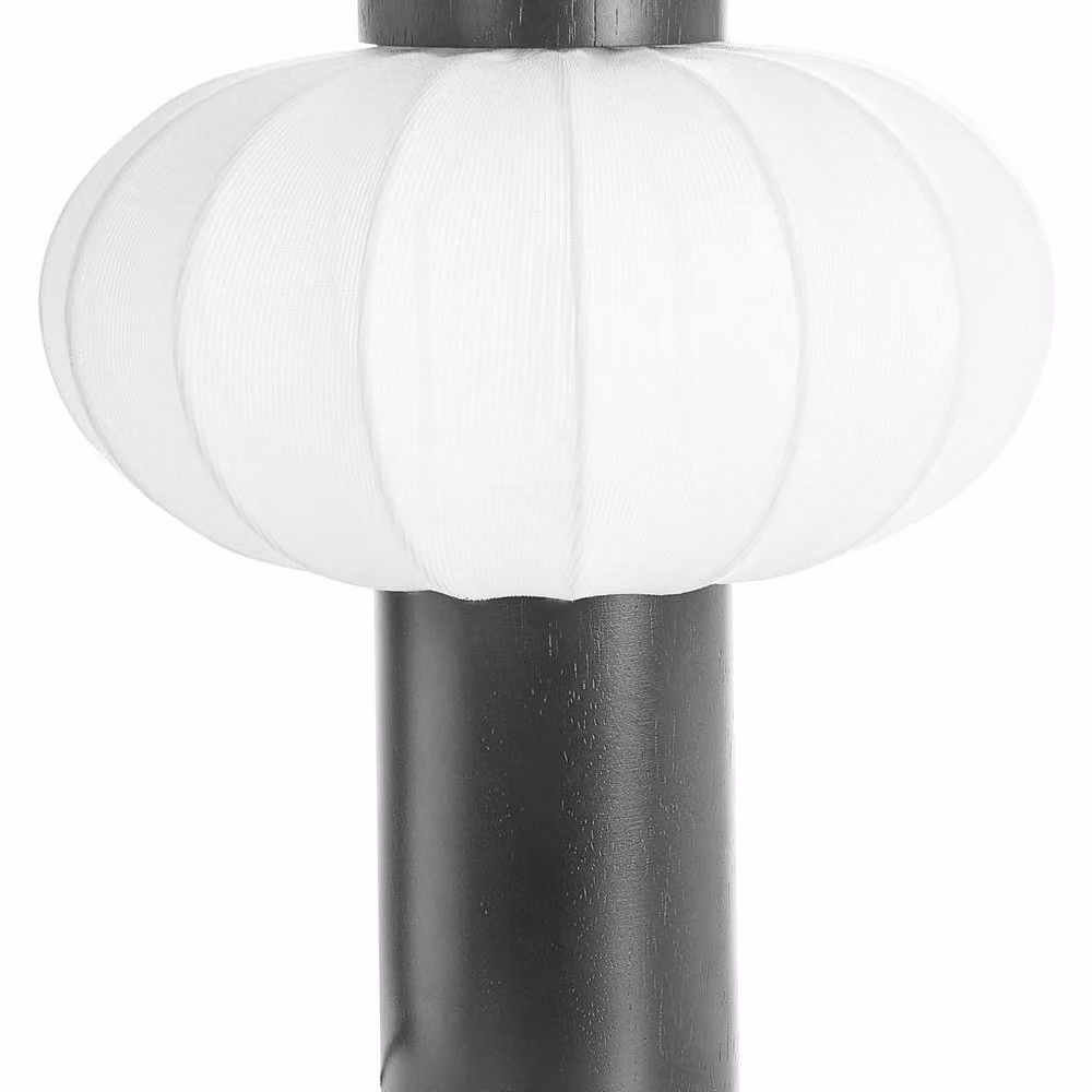 Wyld and Coco Modern Rubberwood Table Lamp with Black Nylon Shade – 2