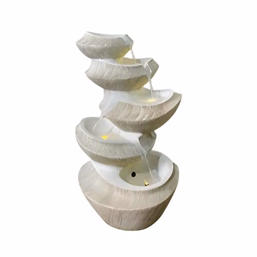 Tranquility Natural White Organic Tabletop Cascade Water Feature