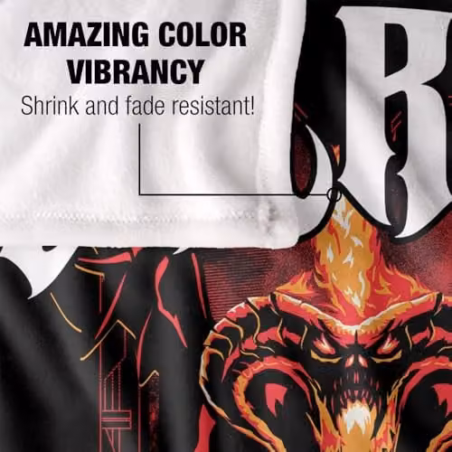 LOGOVISION The Lord Of The Rings Balrog Band Super Soft Silky Touch Fleece Throw Blanket, Multicolour, W: 152 cm, D: 127 cm – 3