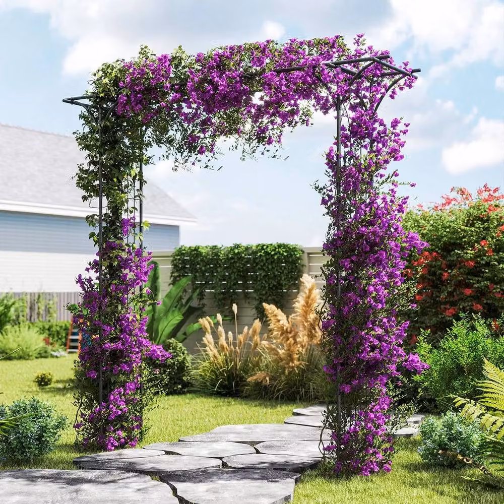 Kelvenix Metal Garden Arbor Archway in Black – 3
