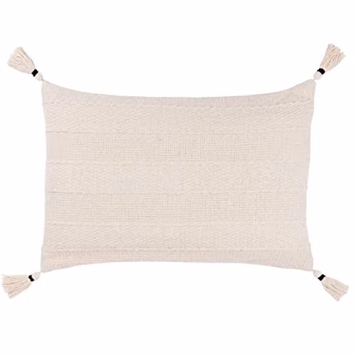 Yard Caliche Striped Cotton Woven Rectangular Cushion in Beige, W/D/H: 60 x 40 x 40 cm
