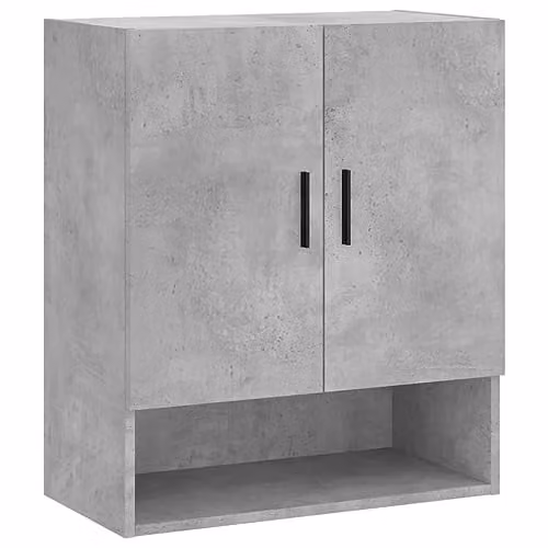 vidaXL Wall Cabinet in Grey MDF with Hinged Doors and Internal Shelves, W: 60 cm, D: 31 cm, H: 70 cm