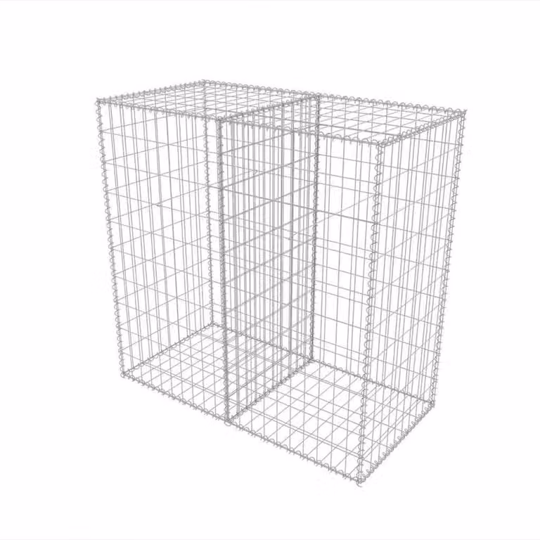 Berkfield Home Durable Galvanised Steel Gabion Basket in Silver, W/D/H: 100 x 50 x 100 cm
