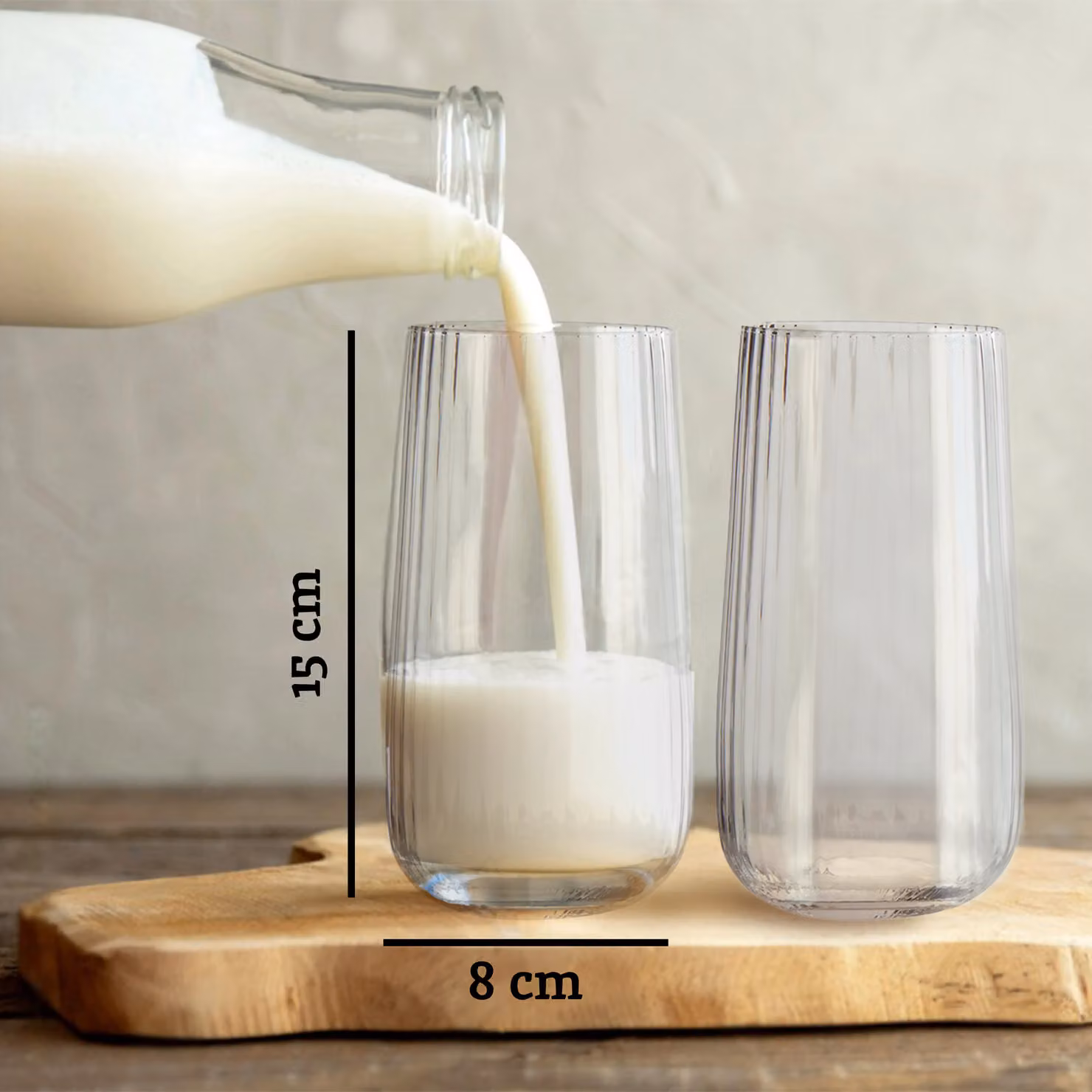 Orsina Set of Four Geometric Glass Tumblers, 500 ml, Transparent – 2
