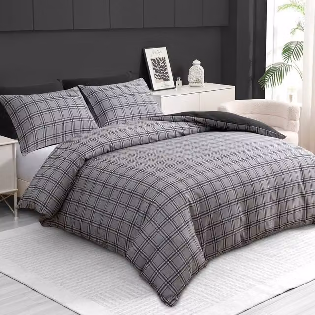 Grace Reversible Brushed Microfibre Duvet Cover Set in Grey, Super King Size (W/D/H: 260 x 220 x 220 cm) – 6