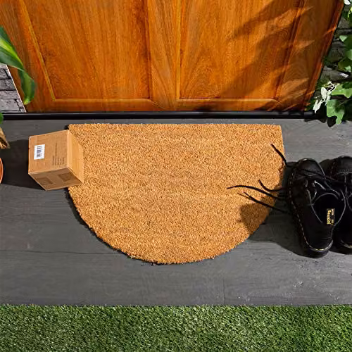Nicola Spring Semicircular Coir Door Mats, Pack of 2, Brown, W/D: 60 x 40 cm – 2