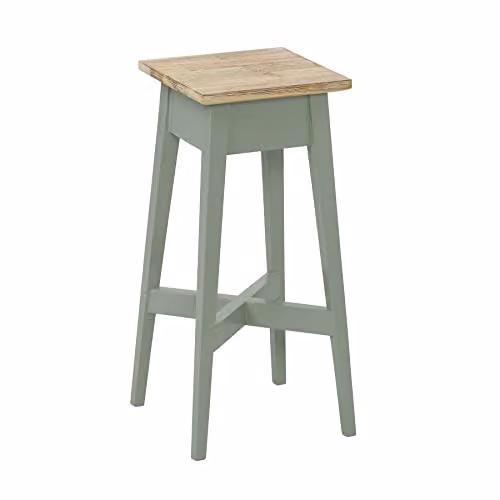 Statement Furniture Florence Acacia Wood Plant Stand in Green, H 50 x W 24 x D 24 cm