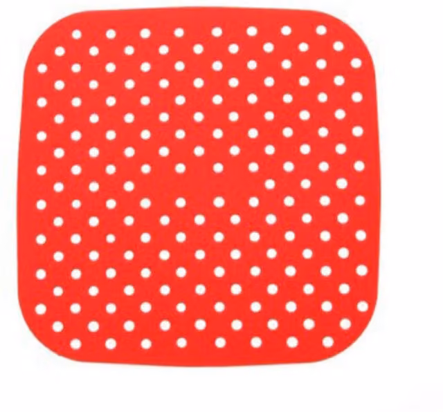 KDMK Reusable Nonstick Square Silicone Air Fryer Liner Pad, Red, Width: 21.59 cm