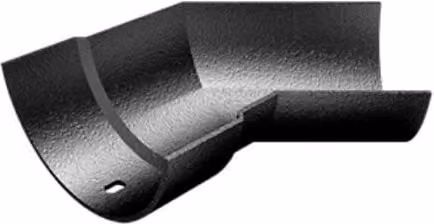 ARP Cast Aluminium Half Round Gutter Internal Angle 135 Degree 100mm Black 9005 Leatherette