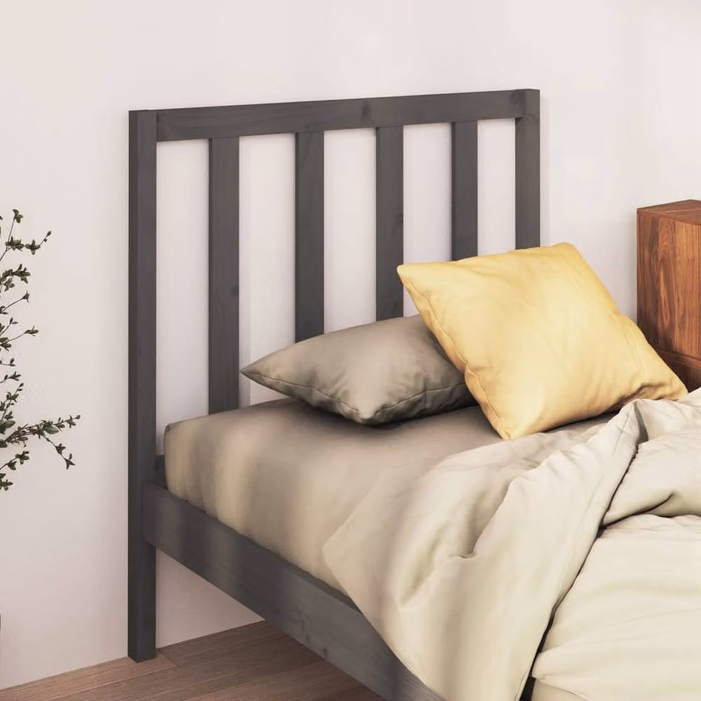 Berkfield Home Grey Rustic Solid Pine Wood Bed Headboard W/D/H: 81 x 4 x 100 cm – 2