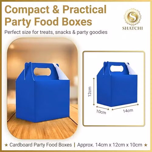 SHATCHI Blue Party Food Lunch Boxes, 20 Pieces, W/D/H: 14 x 12 x 10 cm – 3
