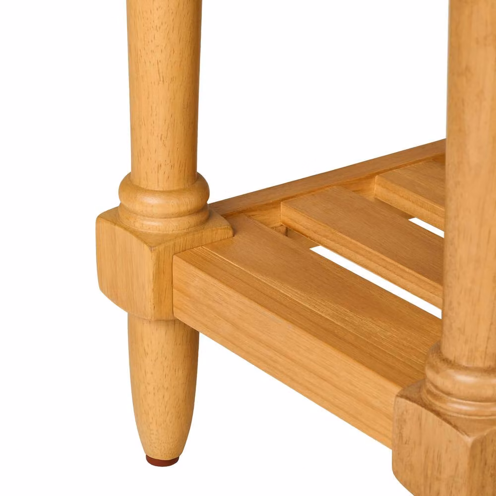Statement Furniture Blenheim Oak Console Table in Brown with Turned Legs and Drawer – 3
