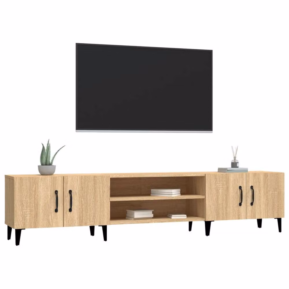 Berkfield Home TV Cabinet in Sonoma Oak Light Brown, W: 180 cm, D: 40 cm, H: 31.5 cm – 3