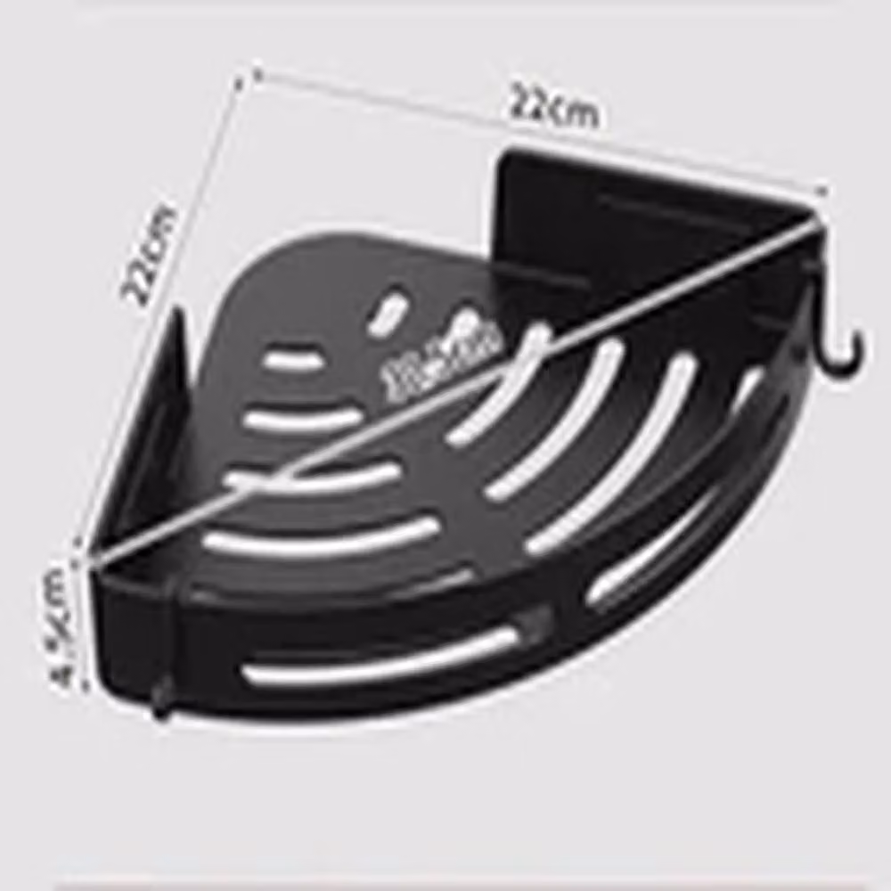 EONLION 2 Pack Black Metal Wall Mounted Corner Shower Caddy with Hooks – 2