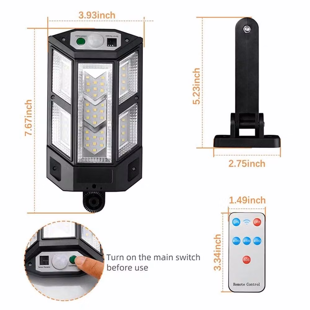 Havendro Solar LED Wall Street Light with PIR Motion Sensor and Remote Control in Black – 2