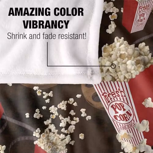 JQ Licensing Popcorn Pattern Silky Touch Super Soft Fleece Throw Blanket in White, W/D/H: 152 x 127 cm – 3