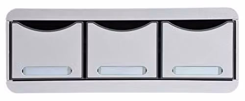 Exacompta Office Toolbox Maxi 3-Drawer Storage Organiser in Light Grey, W/D/H: 27.0 x 35.5 x 13.5 cm – 1