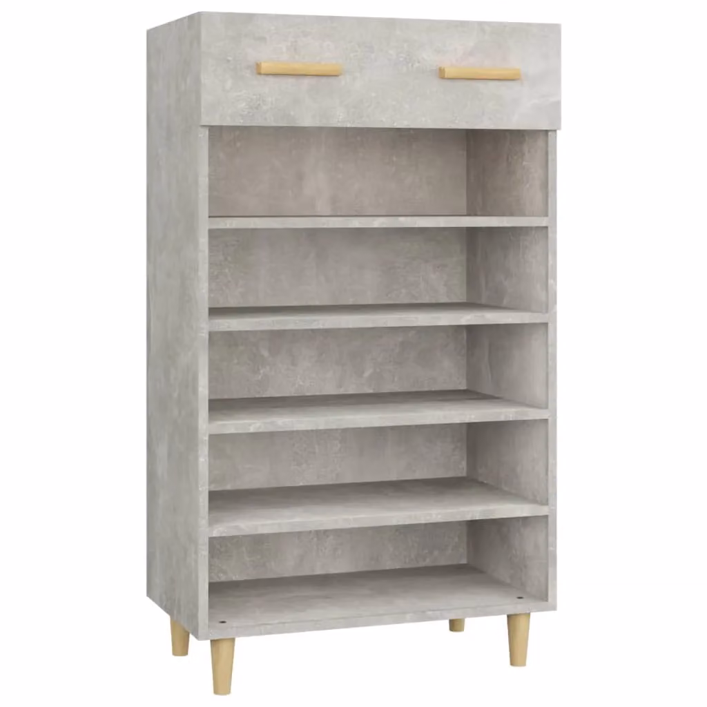 Berkfield Home Concrete Grey Scandinavian Shoe Cabinet with Doors and Drawers, W/D/H: 60 x 35 x 105 cm – 2
