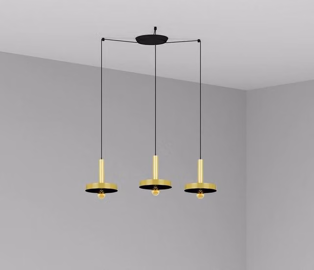 Netlighting Whizz Cluster Pendant Ceiling Light in Gold and Black with 3 x E27 60W Sockets – 2