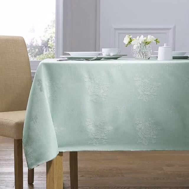 Terrys Cezanne Floral Damask Tablecloth in Blue and Green