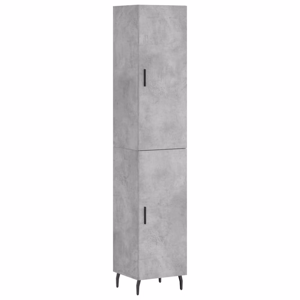 Berkfield Home Highboard in Concrete Grey, W/D/H: 34.5 x 34 x 180 cm – 3