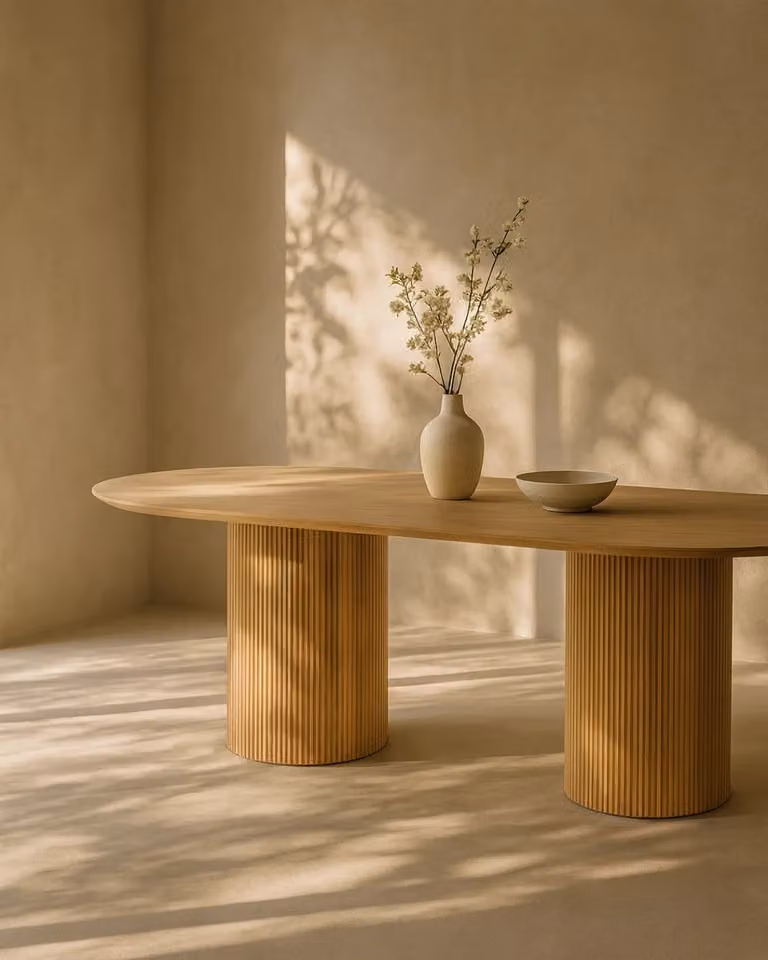 Tommy Franks Lantine 240 Oval Dining Table in Ash Oak and Beige