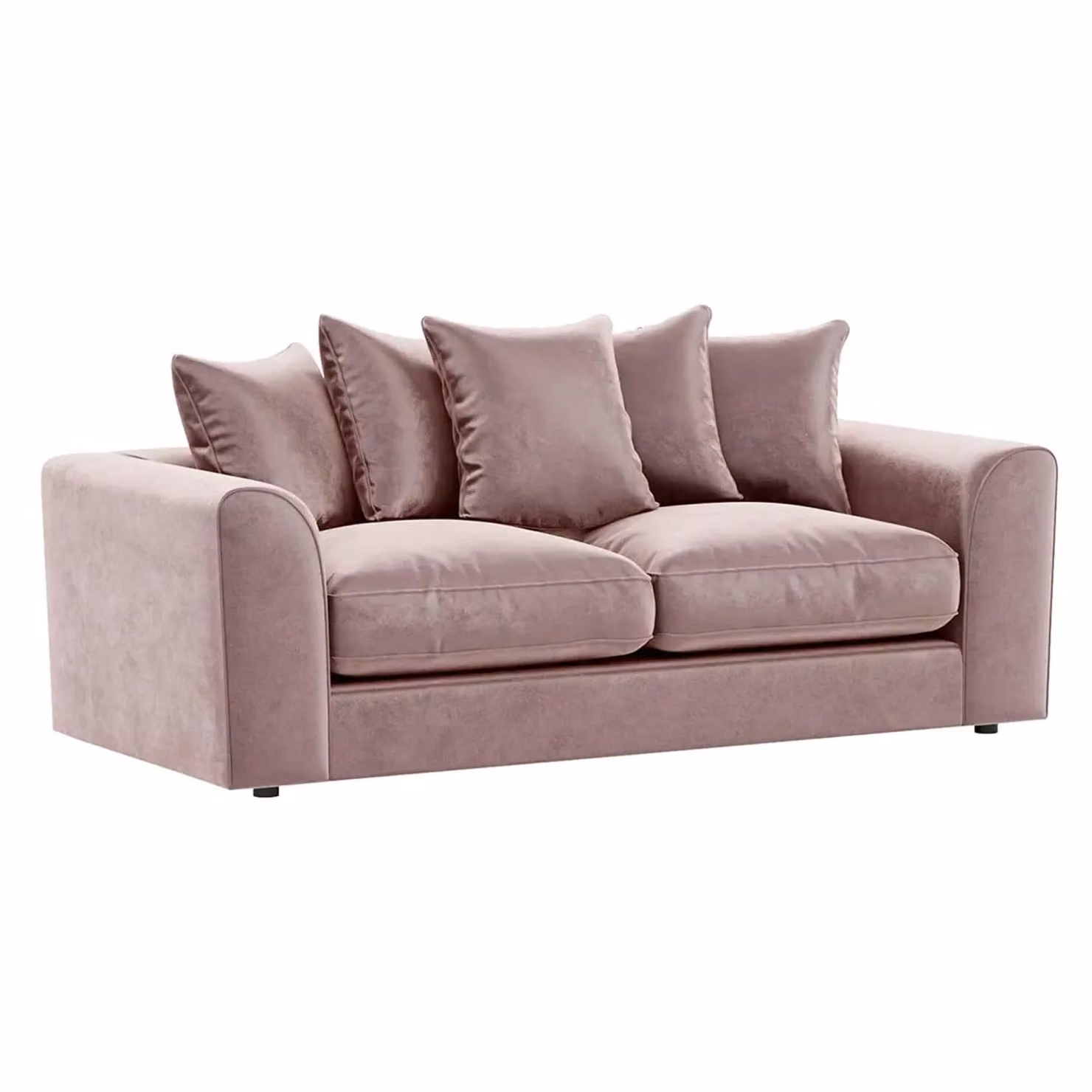 Furnishings For Less UK Brooklyn Plush Velvet Fabric Sofa Set, 3 and 2 Seater, Pink – 2