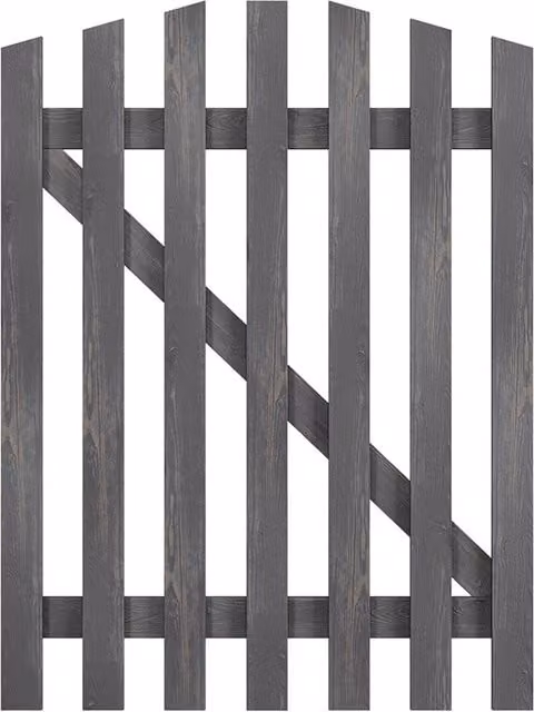 Darphe Classic Ledge and Braced Wooden Garden Gate with Pointed Top, Grey