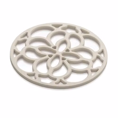 Zeal Silicone Round Non-Slip Trivet Mat in Beige, Diameter: 18 cm