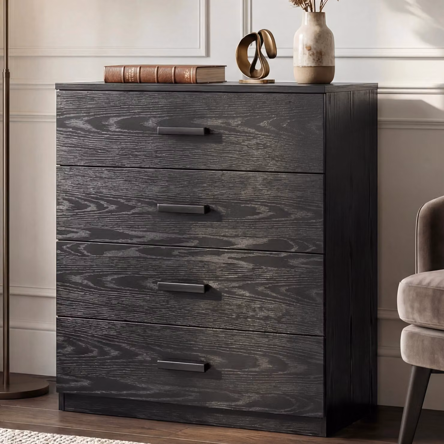 DHS Blythe 4 Drawer Chest of Drawers in Black